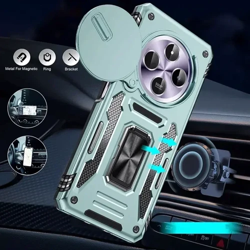 Чохол для телефона Mobile Case Camshield Army Ring Light Green для Xiaomi Redmi 14C/A4/Poco C75: Сумісність Xiaomi Redmi 14C / A4 / Poco C75