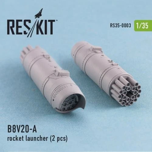 Смоляной набор RESKIT Авиационная пусковая установка ракетного вооружения B8V20-А, 2 шт. RS35-0003
