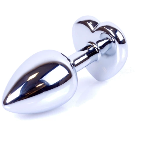 Анальная пробка с кристаллом Jewellery Silver Heart PLUG Red