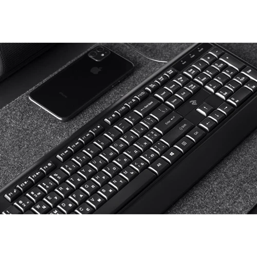 Клавиатура 2E KS130 USB Black (2E-KS130UB): Тип клавиатуры стандартная