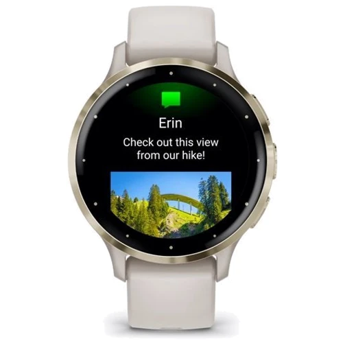 Смарт-часы Garmin Venu 3S Soft Gold Stainless Steel Bezel with Ivory Case and Silicone Band (010-02785-04): Материал корпуса Армированный волокном полимер / Нержавеющая сталь (Безель)