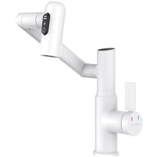 Смеситель для раковины Lefton Single-Hole Rotatable Faucet with Temperature Display-BF2204 White