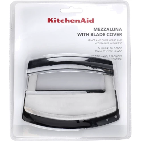 Нож Mezzaluna KitchenAid Universal с защитным чехлом для лезвия 15.2x2.4x11.6 см чёрный (KQG173OHOBE): Особенности Эргономичность