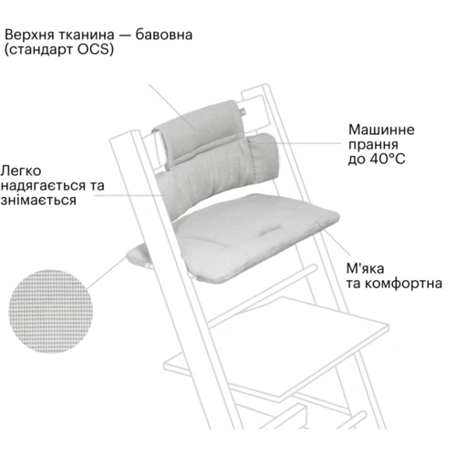 Текстиль для стульчика Stokke Tripp Trapp Icon Grey, коричневый (100359)