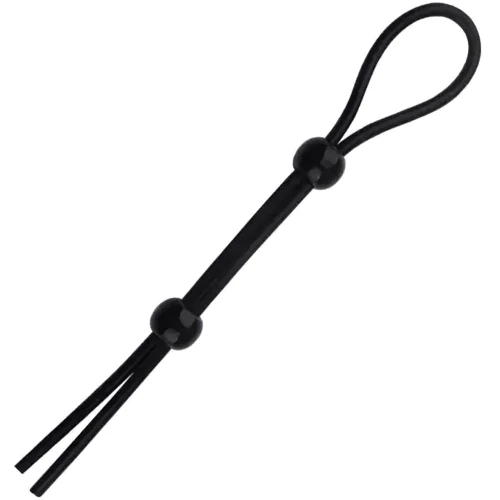 Лассо на пенис с двумя фиксирующими бусинками, SKN-LS002 Black