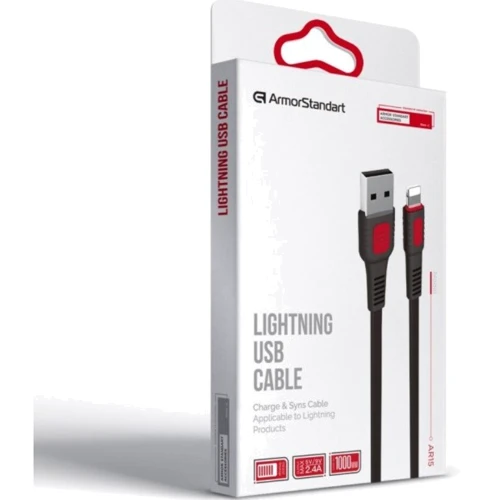 Кабель ArmorStandart USB Cable to Lightning 2.4A 1m Black (ARM59537) фото 4