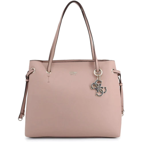 Женская сумка тоут Guess Digital Shopper бежево-розовая (HWVG6853240-BLS)