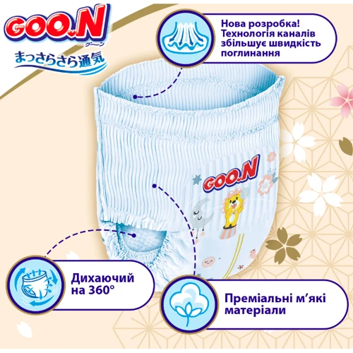 Трусики-подгузники Goo.N Premium Soft для детей 12-17 kg размер 5(XL) унисекс 72 шт. (F1010101-158-2): Тип Подгузники-трусики