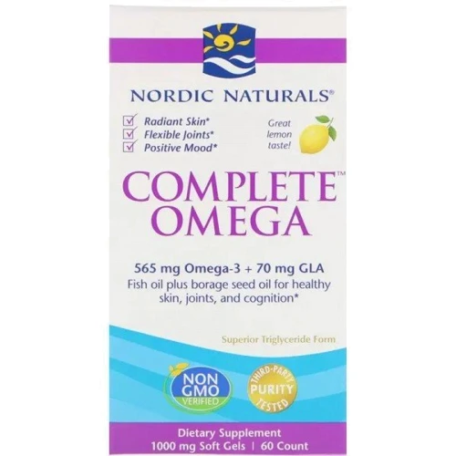Nordic Naturals Complete Omega Lemon 1000 mg Омега 3-6-9 со вкусом лимона 60 гелевых капсул