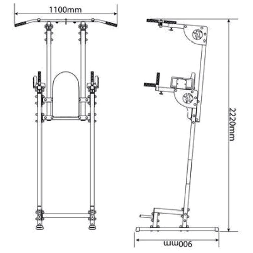 Стационарный комбинированный станок - турник с брусьями и спинкой K-Sport KSSL012 (KS-185)