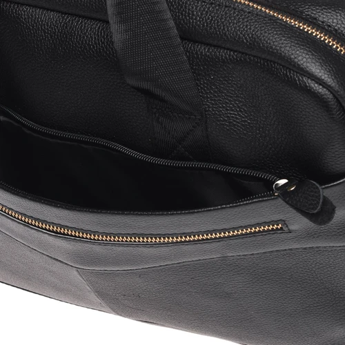 Мужская сумка мессенджер Borsa Leather черная (K11118-black): Тип ручки Со съемным ремнем, Плечевой ремень, С двумя ручками, Короткая ручка