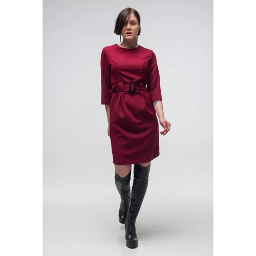 Платье FLFashion Агния ТПА 2682 50 бордовое повседневное до середины бедра: Вид Повседневные платья