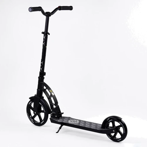 Двоколісний самокат Best Scooter з PU колесами, 1 амортизатором Black (00076): Тип гальма ножний