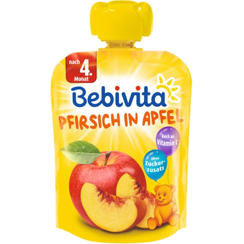 Пюре Bebivita персик-яблоко, 90 мл (4018852018384)