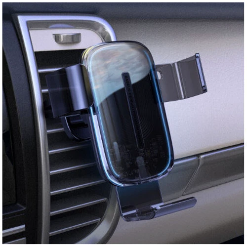 Держатель Baseus Car Holder Air Vent Wireless Charger Explore Gravity 15W Black (WXYL-K01) фото 5