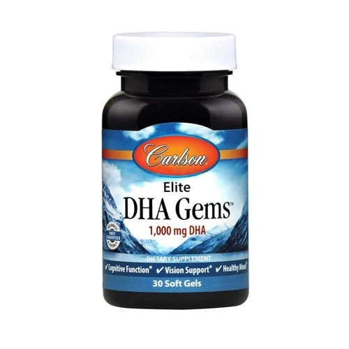 Carlson Labs Elite DHA Gems, 1000 mg, 30 Soft Gels (CAR-16900)
