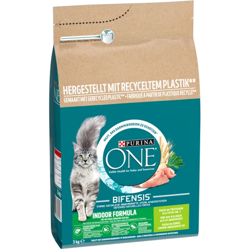Сухий корм Purina ONE Indoor для дорослих кішок, що постійно знаходяться в приміщенні з індичкою 4х3 кг (12485656): Клас Супер премиум