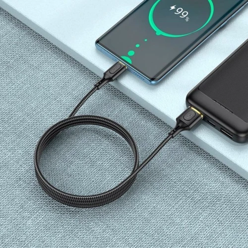 Кабель Hoco USB Cable to USB-C X95 Goldentop 3A 1m Black фото 3