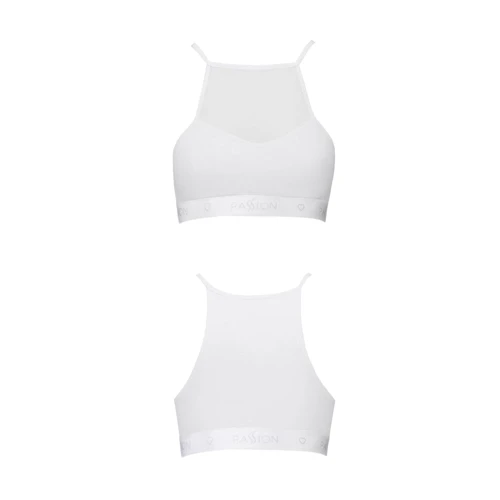 Спортивный топ с прозрачной вставкой Passion PS006 TOP white, size S