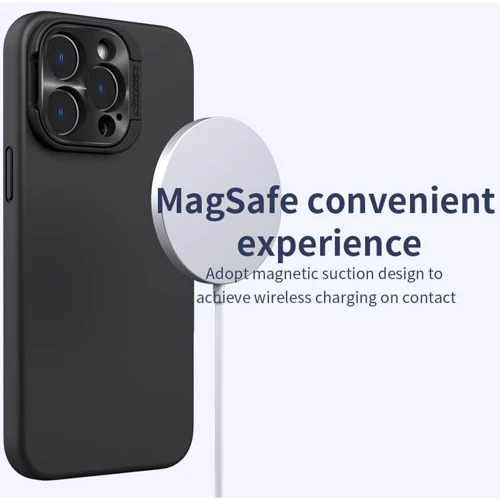 Чохол для iPhone Nillkin Silicone LensWing Magnetic Black для iPhone 15 Pro фото 6