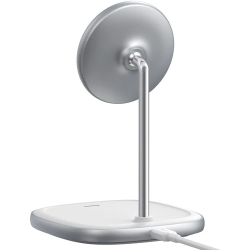 Зарядное устройство Baseus Wireless Charger Stand MagSafe Swan White (WXSW-02) for iPhone 16 I 15 I 14 I 13 I 12 series: Кабель в комплекте USB-C