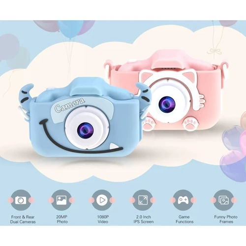 Цифровий дитячий фотоапарат Baby Photo Camera Cartoon Monster blue