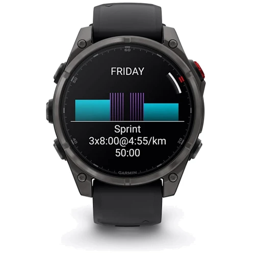 Смарт-часы Garmin Fenix 8 Pro AMOLED 47mm Sapphire Titanium with Graphite/Black Silicone Band (010-03198-11)