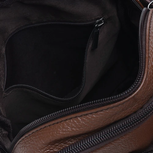 Мужская сумка через плечо Borsa Leather коричневая (K11029-brown): Материал Натуральная кожа