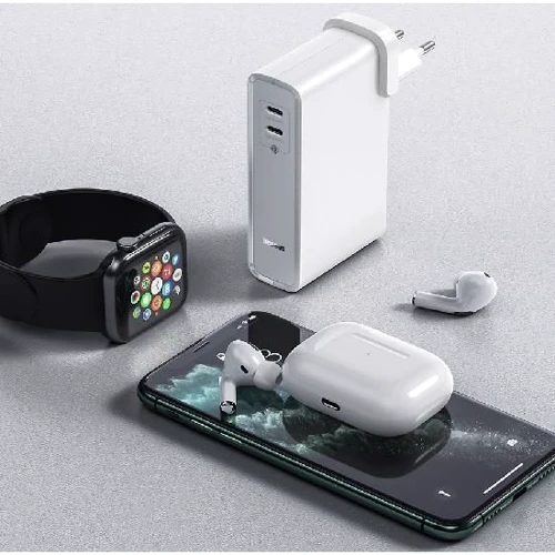Зарядное устройство Baseus Wall Charger Power Station GaN 2xUSB-C 45W + Power Bank 1000mAh White (PPNLD-F02) фото 7