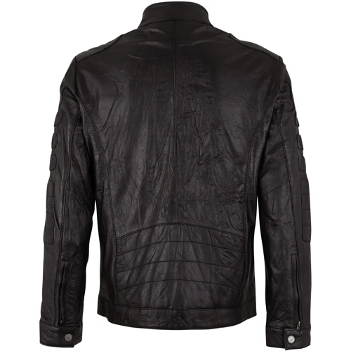 Кожаная куртка Bruno Banani 21639944 48 черная демисезон: Тип застежки На молнии
