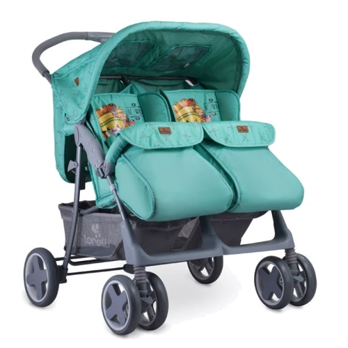 Коляска для двойни Lorelli TWIN (green indians)