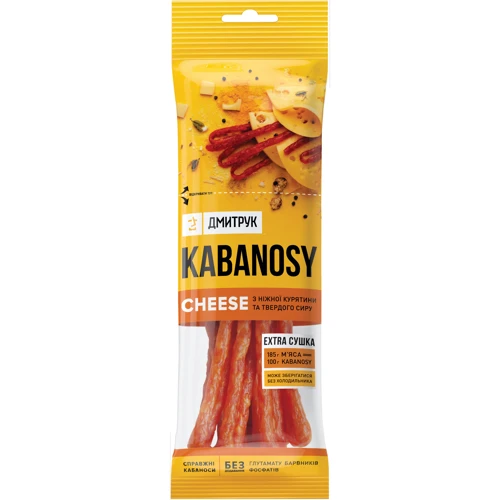 Мясные снеки Дмитрук CHEESE из мяса птицы с добавлением сыра 100 г (4820247140033)