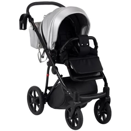 Коляска 2 в 1 Bair Infinity кожа 100% BI-03 silver (серебро перламутр): Возможность установки люльки есть