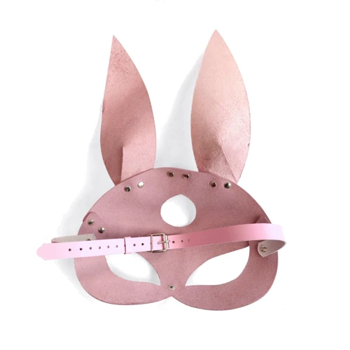 Кожаная маска Зайки Art of Sex - Bunny mask, розовый