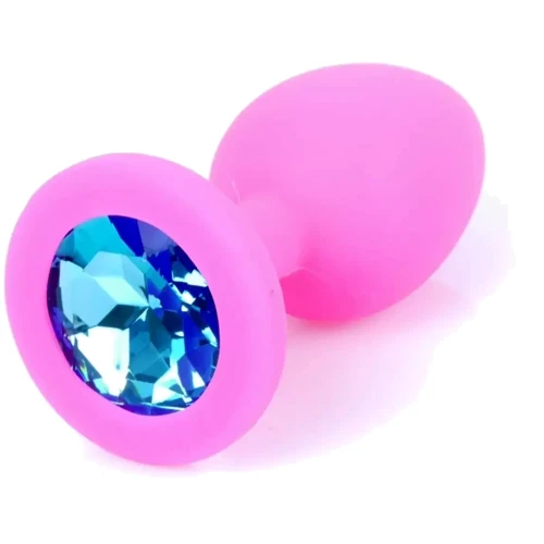 Анальная пробка Boss Series - Jewellery Pink Silicon PLUG Medium Light Blue (BS6400085)