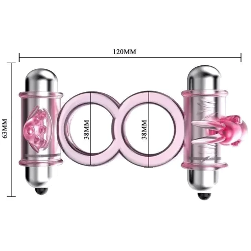 Эрекционное вибро кольцо с стимулятором клитора BUNNY Snuggles, BI-014079