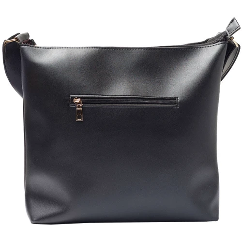 Жіноча сумка через плече Monsen чорна (10919-black): Фактура матова, Гладка