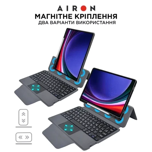 Аксессуар для планшетных ПК AirOn Premium Case Smart Keyboard Black for Samsung X710 Galaxy Tab S9 фото 7