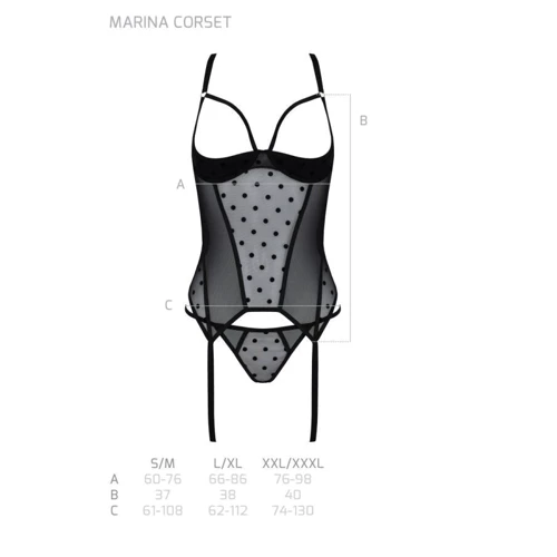 Корсет Passion MARINA CORSET black XXL/XXXL