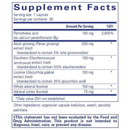 Pure Encapsulation ADR Formula Поддержка надпочечников 60 капсул: Форма выпуска Капсулы