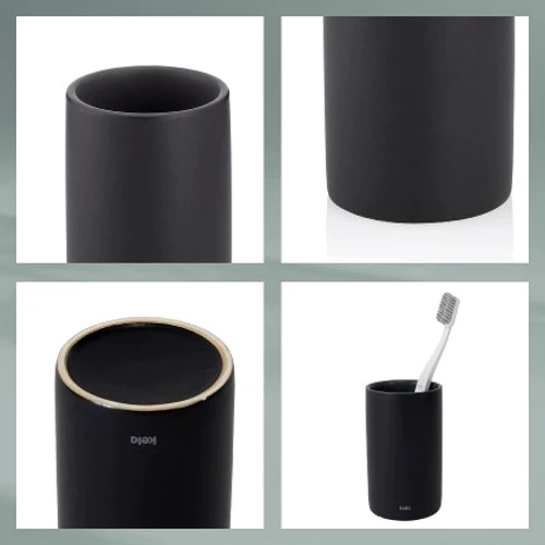 Стакан для зубных щеток KELA Matsi черный 11х7 см (23718)