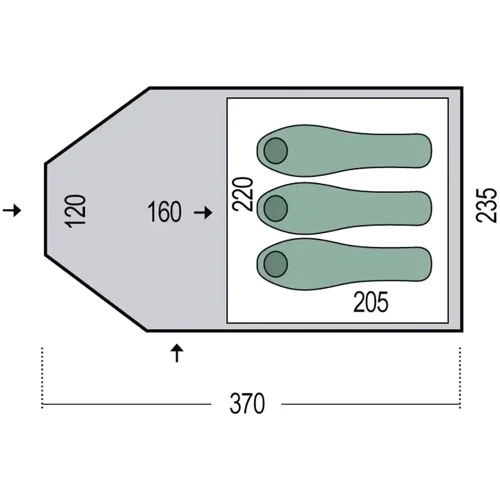 Палатка Pinguin Campus 3, Green (PNG 125.3)