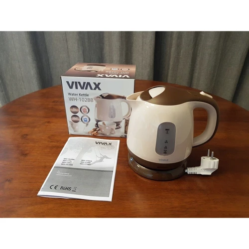 Электрочайник Vivax WH-102BB: Цвет бежевый/коричневый