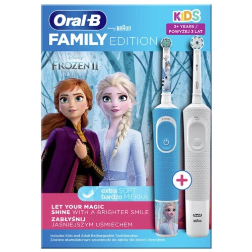 Зубная щетка Braun Oral-B D100.413.1 Frozen II + Vitality D100.410.2K (Family Edition): Назначение детская