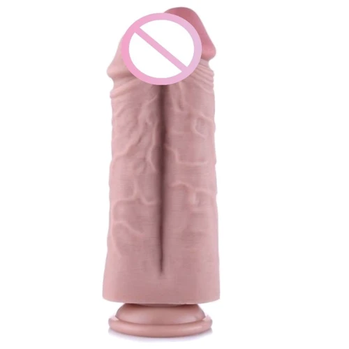 Двойной дилдо для секс-машин Hismith 8.5” Two Cocks One Hole Silicone Dildo