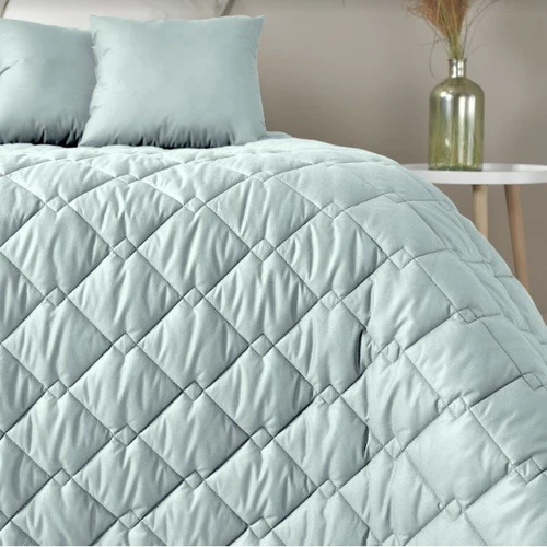 Покрывало IDEIA Стиль Cube 180х210 мята / светло-серый (8-32404)