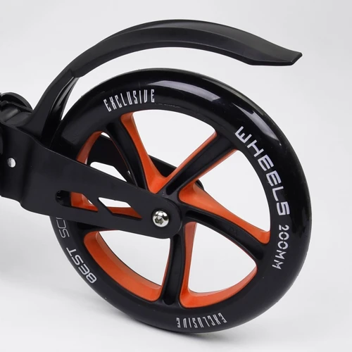 Самокат двоколісний Best Scooter з PU колесами і 2 амортизаторами Black / Orange (100075): Максимальне допустиме навантаження, кг 100