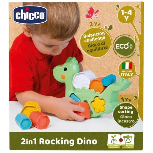 Розвиваюча іграшка Chicco сортер 2 в 1 Eco+ динозавр, що Балансує (10499.10) фото 9