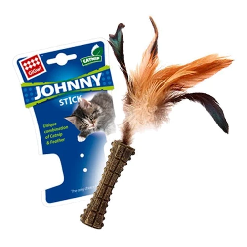 Игрушка для котов GiGwi Catnip Спрессованная кошачья мята с пером 8 см (75334) фото 1