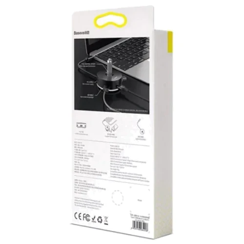 Адаптер Baseus Adapter Round Box USB to USB3.0+3xUSB2.0 Black (CAHUB-F01) фото 6